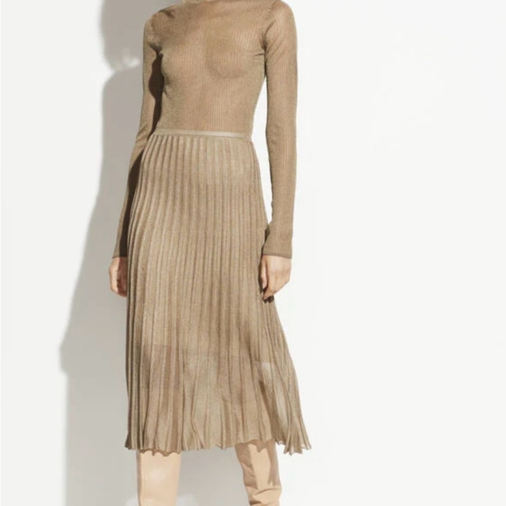 Vince pleated metallic skirt